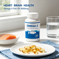 Gélules d'Oméga 3 DHA OEM ODM Marque Privée Vente en Gros 2000mg EPA DHA Huile de Poisson de Mer Profonde Soutien Cérébral pour la Santé Cardiaque