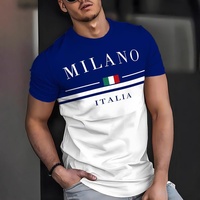 T-shirt en maille polyester personnalisé pour homme, imprimé avec lettres, tendance, à manches courtes, vente chaude d'été, col ras du cou, directement de l'usine, OEM