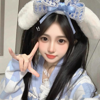 Accessoires mignons en peluche à grandes oreilles, adorable dessin animé Cinnamoroll Melody Dog, dentelle rose, nœud papillon doux, bandeau pour se laver le visage, bandeau pour femme
