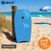 Bodyboard pour enfants à motif requin avec laisse, planche de surf à queue de croissant pour la plage, la piscine et les sports nautiques
