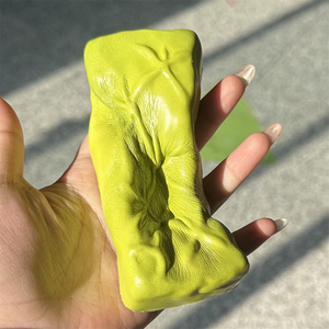 Chocolate relleno de matcha con forma rectangular, accesorios de sonido ASMR, juguetes divertidos para videos, bola verde suave, pegajosa y saltarina para manualidades DIY - Product Image 2