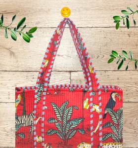 Indian Cotton Quilted Tote <b>Bag</b> Eco Friendly Lightweight Fashion Design Winter/Spring Season Large Laptop <b>Bag</b> - Product Image 1