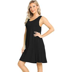 Chemise de nuit sans manches en viscose de bambou personnalisée pour femme, robe de nuit douce, débardeur, pyjama, vêtements de nuit - Product Image 2