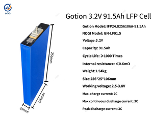 Bateria Gotion 91.5Ah 3.2V LiFePO4 Blade, Pacote de Baterias para EV, AGV, RV com 3000 Ciclos, 12.8V/25.6V/<span class=keywords><strong>48V</strong></span> - Product Image 5