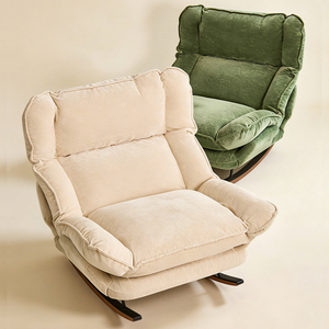 Fauteuils à bascule de luxe nordiques modernes en <span class=keywords><strong>bois</strong></span> et <span class=keywords><strong>velours</strong></span> – Ensembles de fauteuils d'appoint pour salon et mobilier de maison - Product Image 1