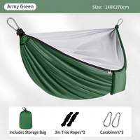 Hamac moustiquaire portable léger en parachute anti-insectes pour le camping, style à fixation par cordes