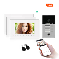 Tuya Video Cerdas Sidik Jari Bel Pintu Intercom Akses Internet Nirkabel Interphone IC Kartu Pembuka Pintu 1/2/3/4 Apartemen