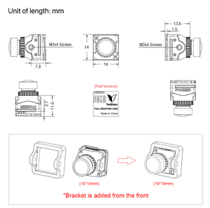 Cámara FOXEER Toothless 2 Micro/Mini/Nano CMOS 1/2 StarLight 1200TVL, Material ABS, Multifunción, 4:3 16:9, Accesorios para Drones - Product Image 5