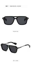 Nouvel Arrivage Tendance Classique 34100 – Lunettes de Soleil Carrées Style Urbain Rétro à Double Pont