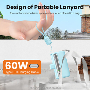Pocket Sized Design 10000mAh Power Bank Built in USB C Cable Compact <strong>Cordless</strong> Fast <strong>Charger</strong> for Travel and Outdoor - Product Image 5
