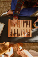 Ensemble de jeu de backgammon enroulable en cuir PU souple et portable personnalisé nouveau et intelligent de voyage