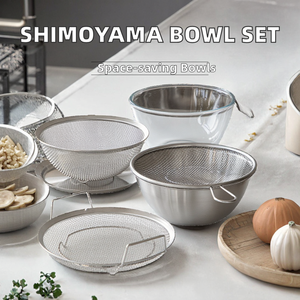 Bowls Set 6 Dishwasher Safe Nesting Bowls Space <b>Saving</b> Storage Stainless Steel High Borosilicate Glass - Product Image 2