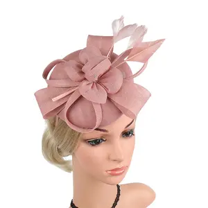 Hot Sale Various Colors Fascinators Hats Fashion Sinamay Church Hat Wedding Hair Accessories Sun Hat for Women ladies