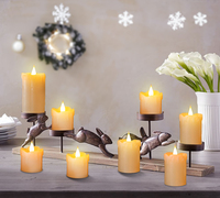 9 bougies LED en cire de paraffine, forme goutte d'eau, mèche en forme de goutte, fonctionnant sur piles, pour mariage, Pâques, Halloween, Noël, intérieur et extérieur