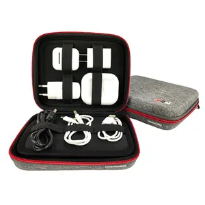 Organizador Eletrônico Travel Cable Bag Acessórios Carry Case Portátil EVA Carregador De Camadas Duplas