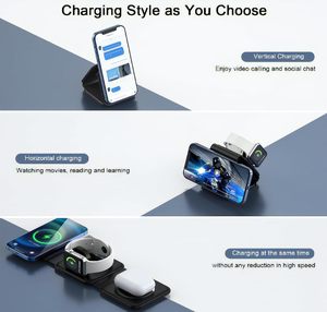 แท่นชาร์จไร้สายแบบพับได้แม่เหล็ก 3-in-1 15W ชาร์จเร็ว สำหรับ iPhone 15/14/13/12/Pro/Plus/Pro Max นาฬิกา และอุปกรณ์พกพา - Product Image 5