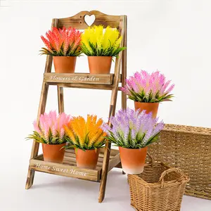 Mini Artificial Potted PE Plastic Plants for Home Office Desk Wedding Room Decoration Featuring Real-Like Flowers Trees Grass