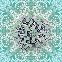 Jeu de Mahjong professionnel américain 4 couches, 160 tuiles, en acrylique bleu pâle, édition boutique Teal Lace, poids lourd