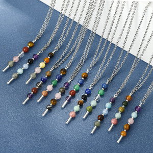 Collar de Piedras Naturales con Constelaciones del Zodiaco, Cadena de Acero Inoxidable, Colgante de Sodalita y <span class=keywords><strong>Amatista</strong></span> - Product Image 4