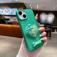 Coques de téléphone portable transparentes liquides de luxe en forme de cœur à prix attractif pour iPhone 13 14 15 16 17 18 Pro Max