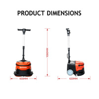 Mesin Penggosok Lantai Otomatis Desain Baru Mini Kompak Dua Sikat 380mm Walk-behind Komersial untuk Ubin Marmer I Mop