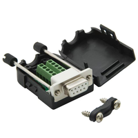 Adaptateur de bornier sans soudure DB9 mâle/femelle 9 broches de type vis industriel, connecteur DB9 pour l'automatisation et le contrôle industriel