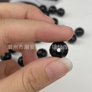 Cuentas acrílicas negras en forma de globo, 96 facetas, cuentas redondas sueltas para la fabricación de joyas - Product Image 4