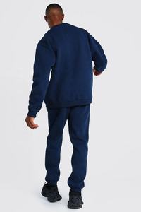 Pantalones de chándal para hombre, traje deportivo con cuello redondo, chándal para trotar con logotipo personalizado y traje liso de color - Product Image 3