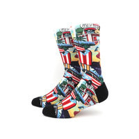 Vente en gros Design personnalisé LOGO Impression 3D Chaussettes de sublimation Chaussettes blanches vierges à tube court