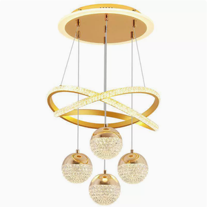 Modern LED Dining Room Chandelier, Minimalist <b>Kitchen</b> Hanging Light, LED Chandelier with Remote Control & Adjustable Height - Product Image 3