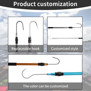 <span class=keywords><strong>Gaffe</strong></span> de poisson <span class=keywords><strong>télescopique</strong></span> avec crochet de lance de pêche en mer en acier inoxydable poteau en alliage d'aluminium pour poisson d'eau salée - Product Image 4