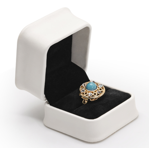 XINYUAN High-End Magnetic Closure Flip <b>Ring</b> <b>Box</b> with Handle Paperboard Liner Four-Color Printing Gold Foil Ribbon Accessories - Product Image 1
