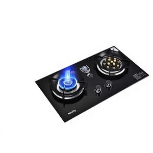 Cocina Empotrable de <span class=keywords><strong>Gas</strong></span> Natural de Doble Quemador de Alta Potencia, Ahorradora de Energía, con Superficie de Vidrio Templado y Garantía de Tres Años - Product Image 1