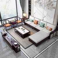 Neues Chinesisches Massivholz-Sofa-Set Multifunktionales Aufbewahrungssofa Minimalistisches Modernes Luxus-Sofa 123er-Set