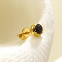 Ensemble de boucles d'oreilles en acier inoxydable étincelant, boucles d'oreilles à clous tendance et minimalistes avec zircon coloré, bijoux brillants et magnifiques, vente en gros TGES9039