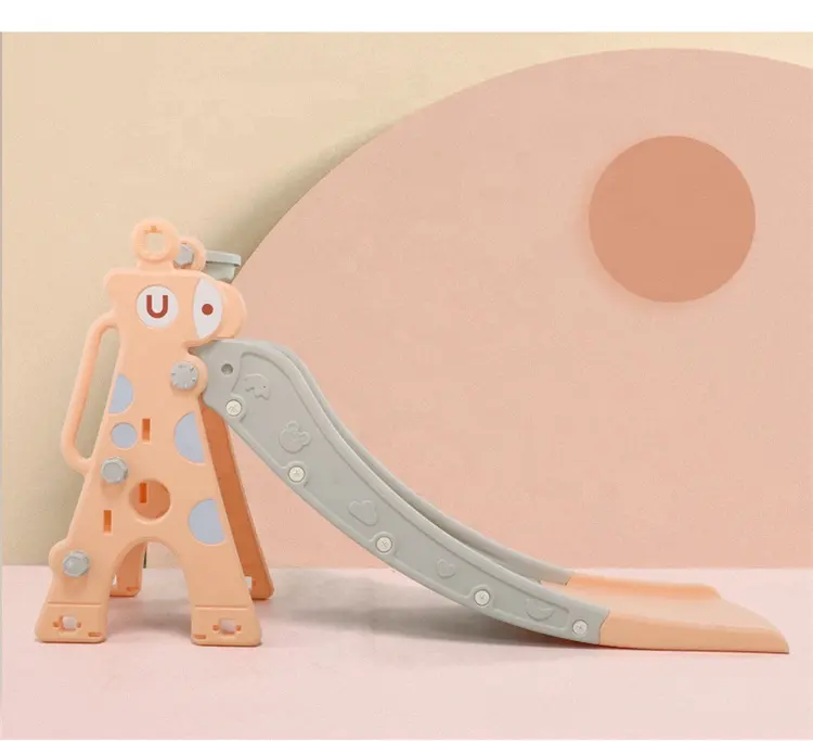 Umwelt freundliche hohe qualität cartoon farbe kinder spielplatz montieren kunststoff rutsche baby spielen lange kunststoff rutsche