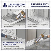 JUNBOM 9502 Mastic silicone neutre non corrosif, adhésif flexible pour applications de construction et d'ameublement en verre4