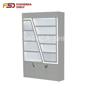 Hot bán phong cách bán lẻ kính hiển thị tủ Tóc Giả hiển thị Showcase với ánh sáng LED hiển thị mỹ phẩm trường hợp - Product Image 6