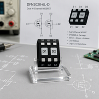 Transistor SMD DFN2020-6L-D, composant électronique de haute précision DMN3032LFDB-7 pour l'assemblage SMT de circuits imprimés