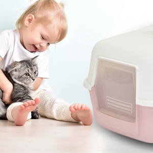 Bac à litière fermé pour chat avec filtre à charbon actif 48x38x32 cm, facile à nettoyer pour chats et lapins - Product Image 4
