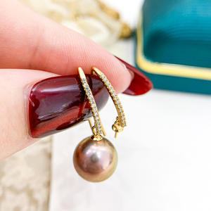 Accessoires en argent S925 pour la création de bijoux, crochet d'oreille dynamique tendance avec perles de 7-9 mm et support à ongles vide 21296 - Product Image 1