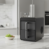 Machine à glaçons électrique portable de comptoir <10kg/24H, contrôle par pavé tactile, autonettoyante, forme balle, en plastique, pour usage domestique, hôtelier et extérieur