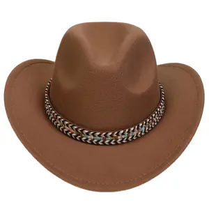 Stile britannico capovolto cappello da cowboy da uomo e da donna arrotolato cornicioni etnico cappello a cilindro europeo e americano francese jazz hat