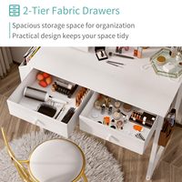 Bureau d'ordinateur compact de 32 pouces pour la maison, bureau d'étude et d'écriture, petit bureau blanc avec tiroir de rangement en tissu pour la chambre