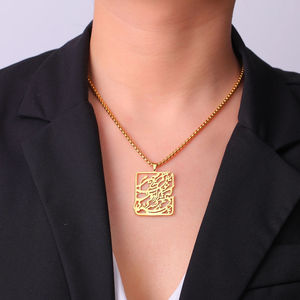 316l in acciaio inox Pvd placcato oro 18k Punk <span class=keywords><strong>amore</strong></span> iraniano persiano Hafez <span class=keywords><strong>poesia</strong></span> collana Farsi collana religiosa amuleto gioielli - Product Image 3
