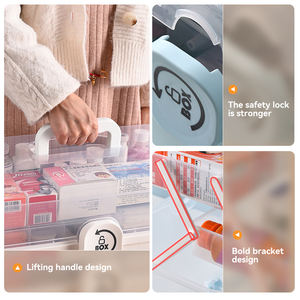 Xinhang बड़ी क्षमता पोर्टेबल प्लास्टिक गोली चिकित्सा भंडारण बॉक्स घरेलू भारी मोटाई भंडारण बिन चिकित्सा छाती - Product Image 3