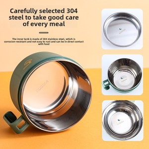 Boîte à lunch en acier inoxydable 304 avec couvercle, <span class=keywords><strong>bol</strong></span> portable anti-fuite pour nouilles, ramen, soupe, pour l'école, le bureau, le camping - Product Image 3