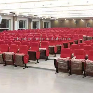 Fabricante OEM, muebles de aula, sillas plegables para auditorio, silla de iglesia para teatro de auditorio gubernamental con bloc de notas - Product Image 6