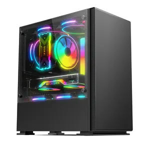 Cheap Price Best Buy Soeyi Brand Micro ATX The Gaming Case Computer PC CPU Cabinet Desk With Fans And Metal Front