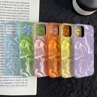 Nouvelle coque de téléphone IMD à motif ondulé pour iPhone 15 16 17 18 Pro Max, coque pour fille tendance, logo personnalisé, coque de téléphone portable